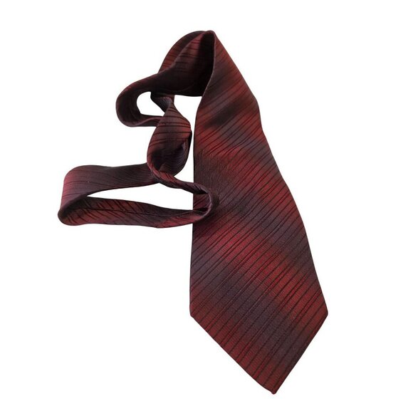 Paul Dione Y2K Bold Burgundy Angled Stripe Tie 4x61 Formal Suit Tie - Picture 3 of 7